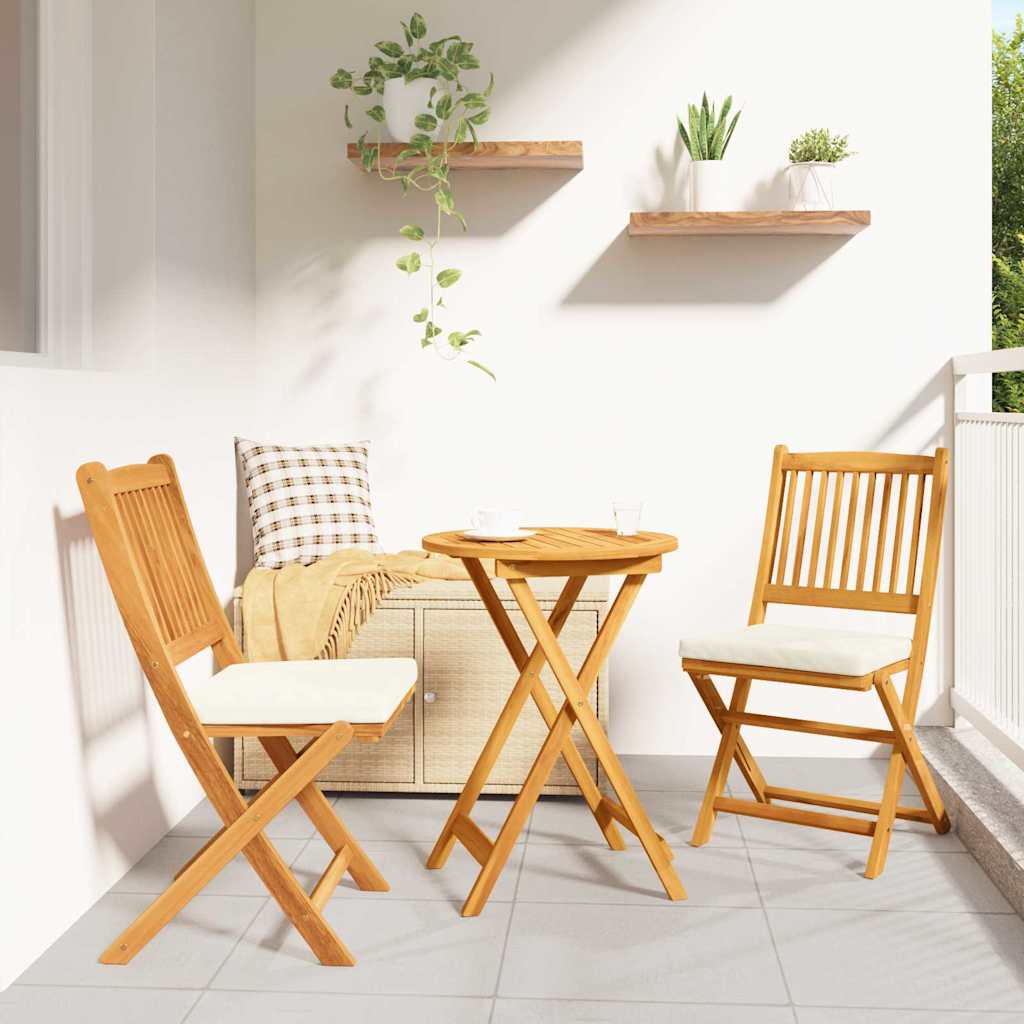 Ensemble bistro de jardin 3 pcs Marron Bois d'Acacia Massif - XIOS