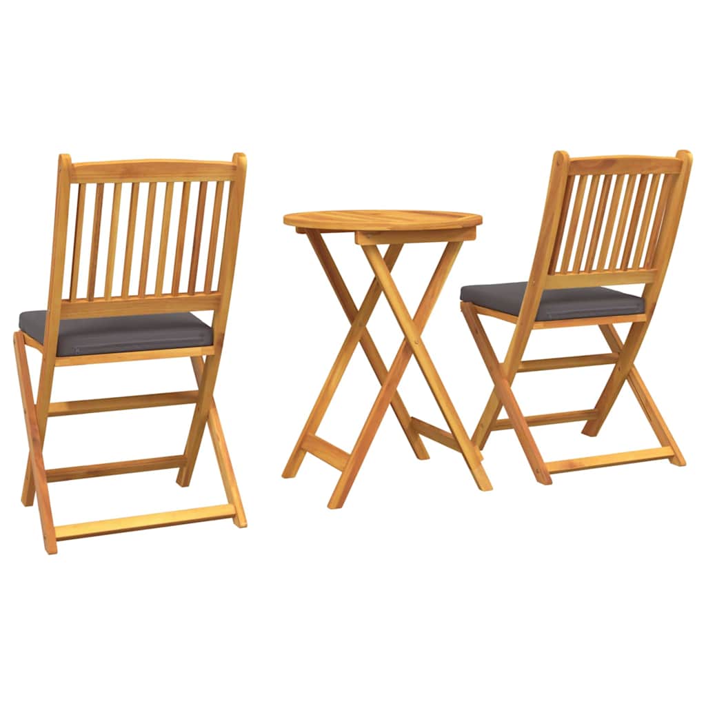 Ensemble bistro de jardin 3 pcs Marron Bois d'Acacia Massif - XIOS