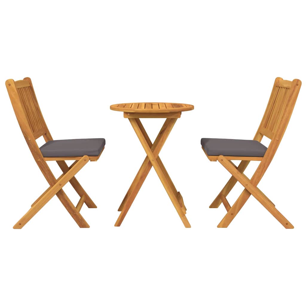 Ensemble bistro de jardin 3 pcs Marron Bois d'Acacia Massif - XIOS