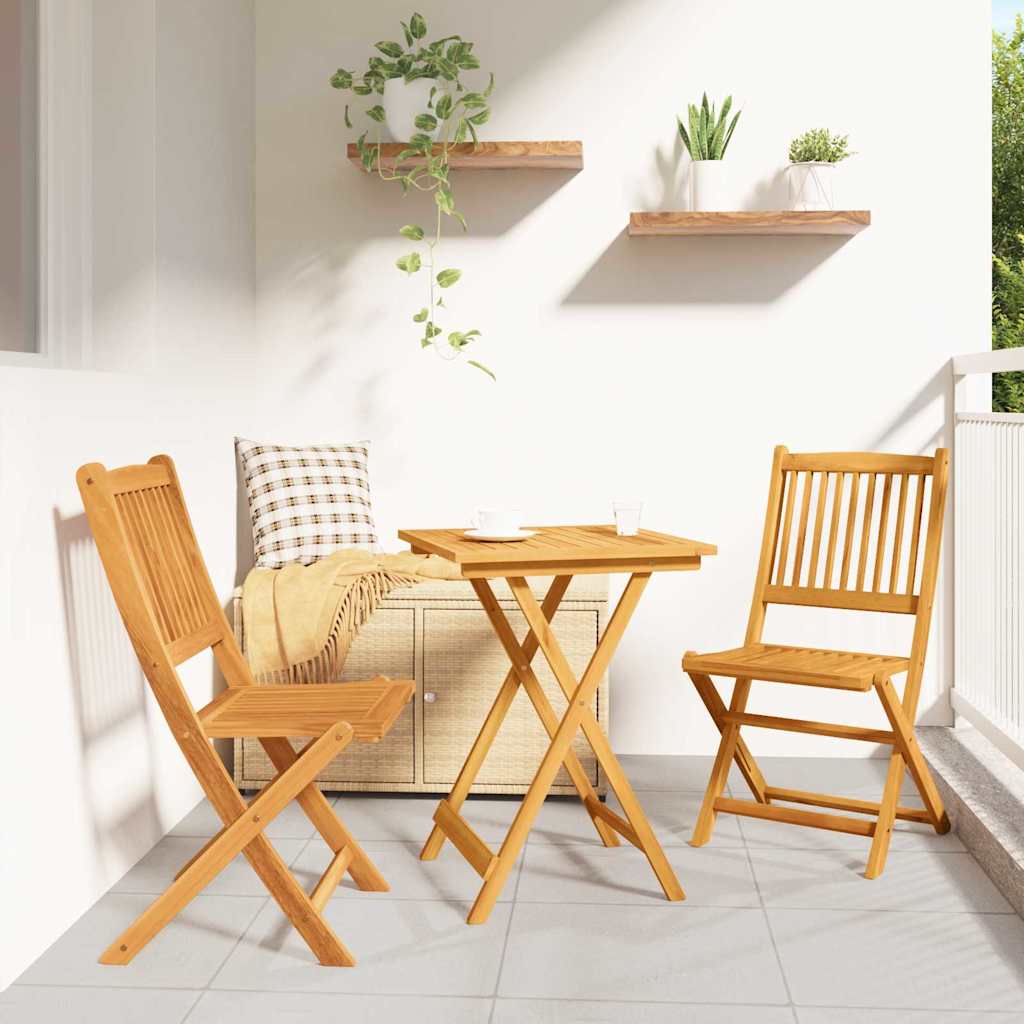 Ensemble bistro de jardin 3 pcs Marron Bois d'Acacia Massif - XIOS
