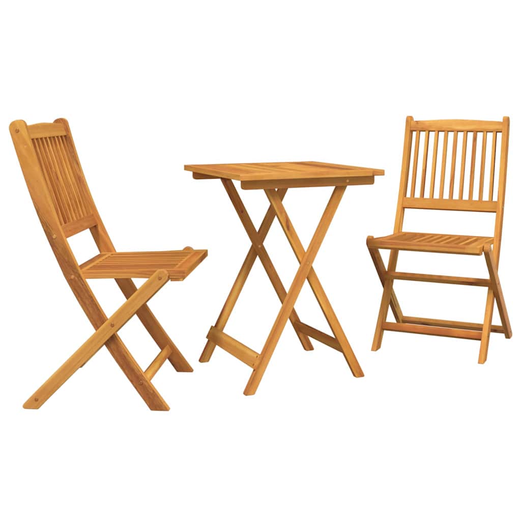 Ensemble bistro de jardin 3 pcs Marron Bois d'Acacia Massif - XIOS