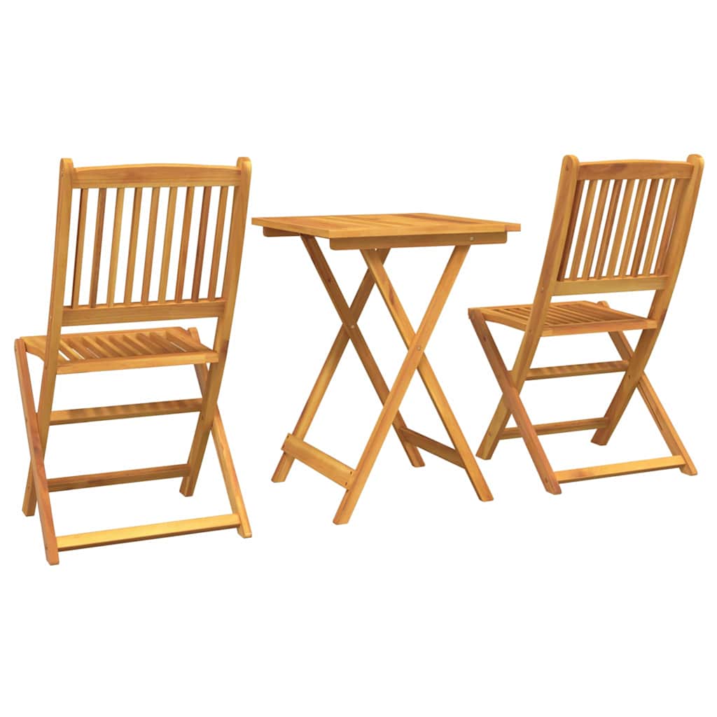 Ensemble bistro de jardin 3 pcs Marron Bois d'Acacia Massif - XIOS