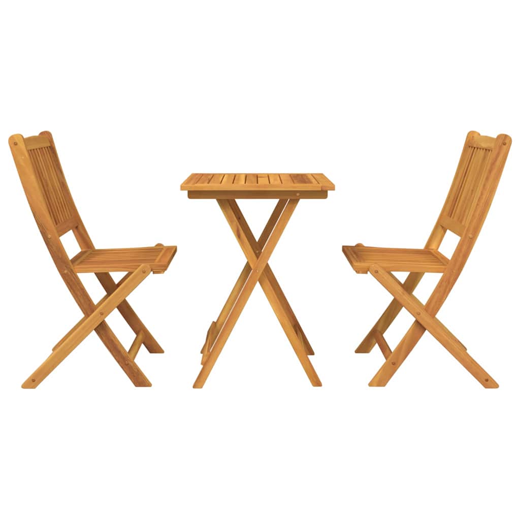 Ensemble bistro de jardin 3 pcs Marron Bois d'Acacia Massif - XIOS