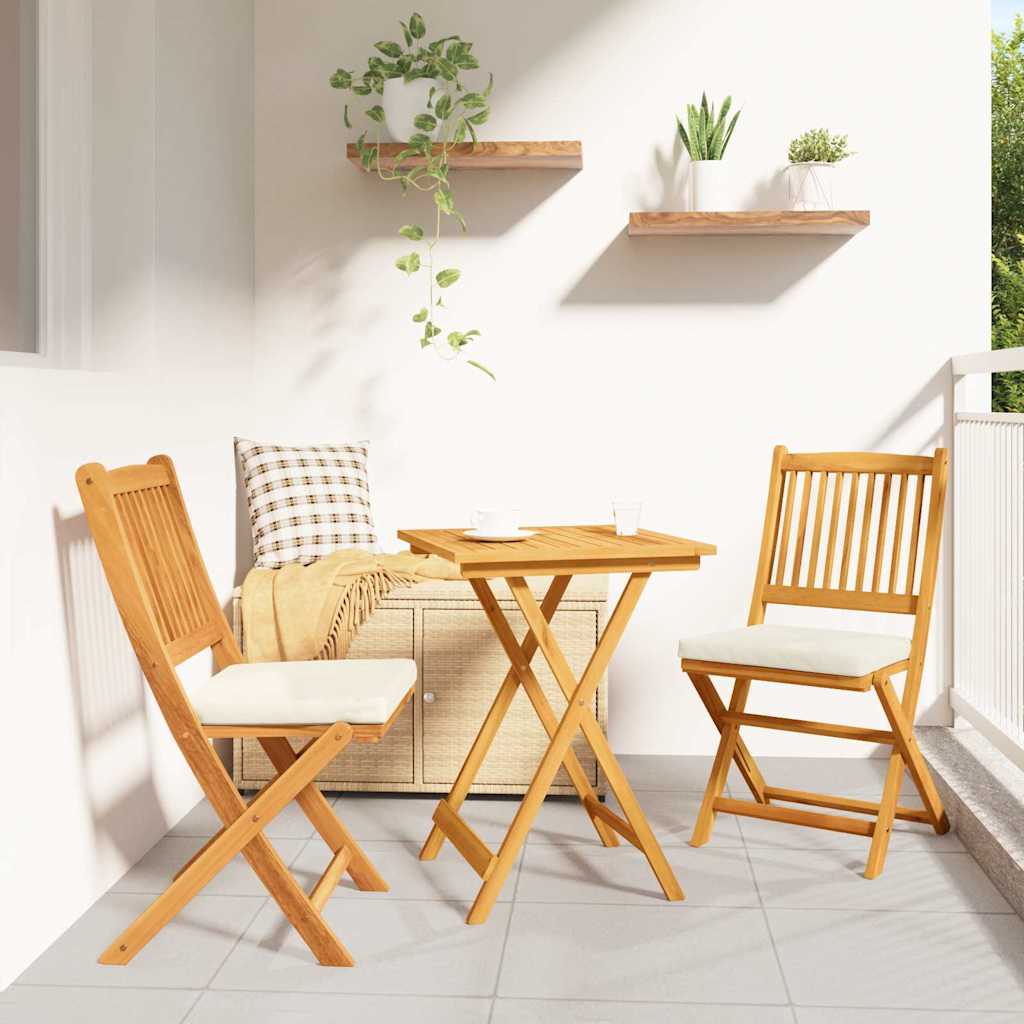 Ensemble bistro de jardin 3 pcs Marron Bois d'Acacia Massif - XIOS