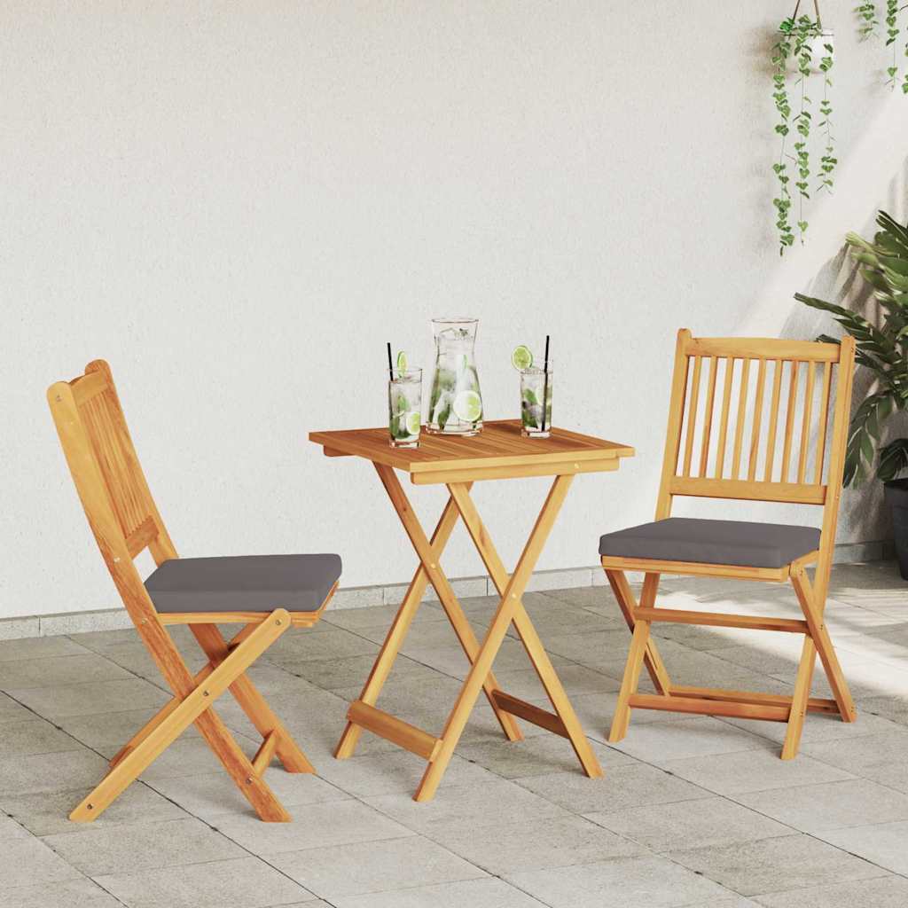 Ensemble bistro de jardin 3 pcs Marron Bois d'Acacia Massif - XIOS