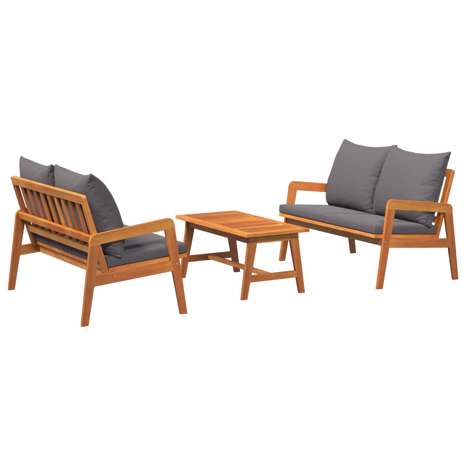 Ensemble bistrot 3 pc Marron Bois d'Acacia Massif