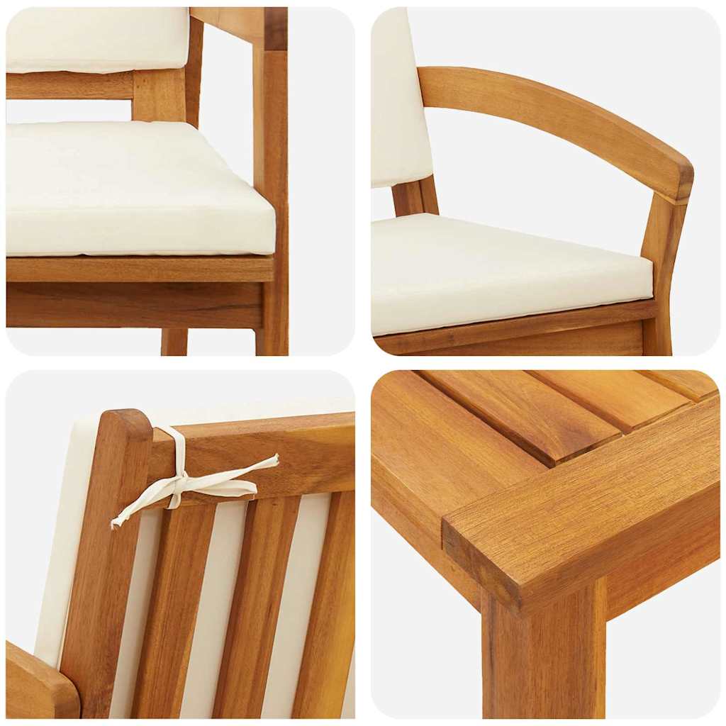 Ensemble bistrot avec coussin 5 pcs Marron Polyester