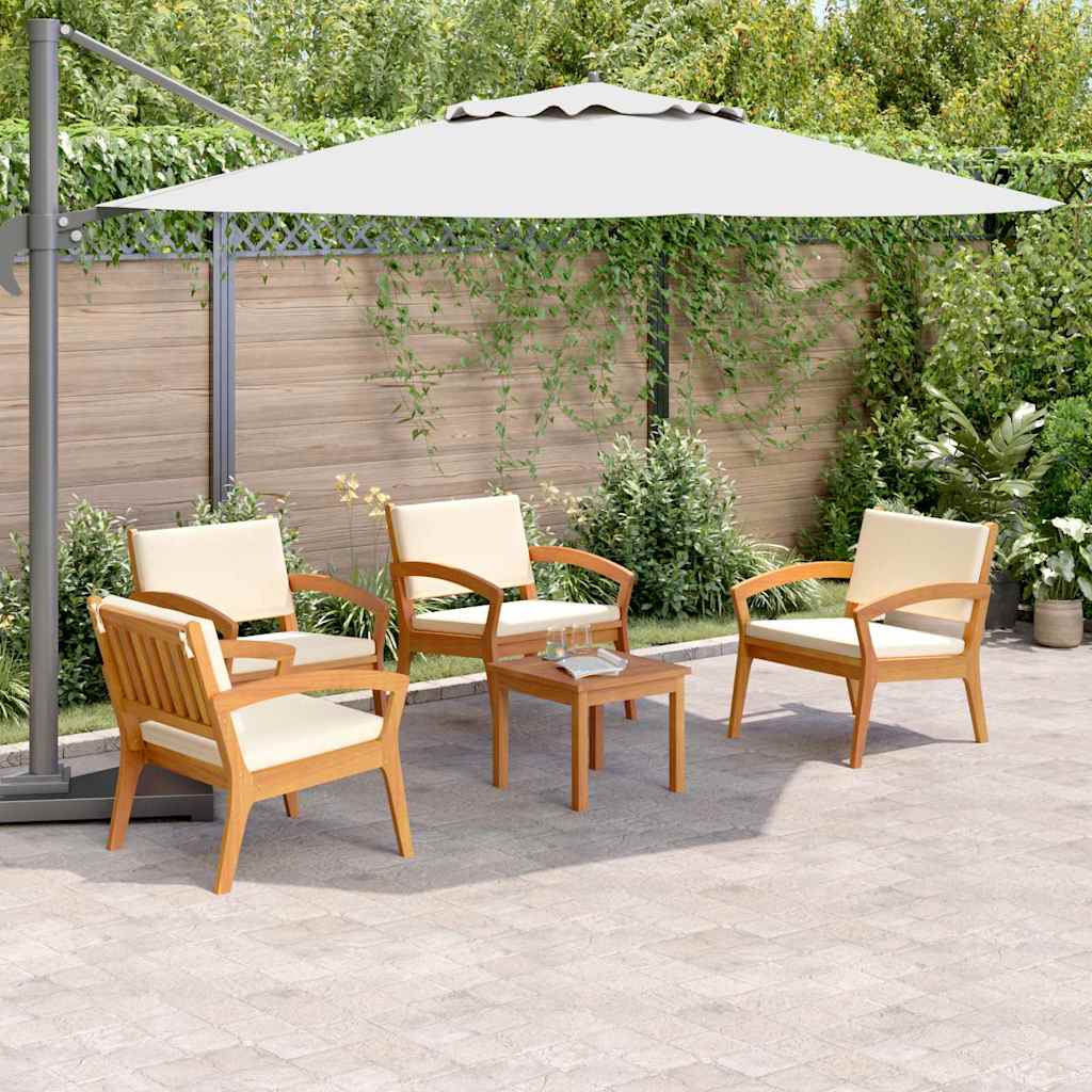 Ensemble bistrot avec coussin 5 pcs Marron Polyester