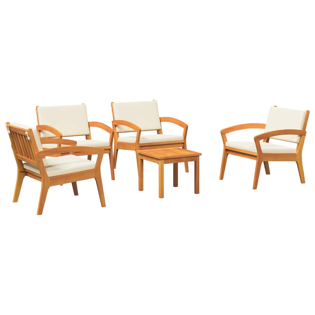 Ensemble bistrot avec coussin 5 pcs Marron Polyester