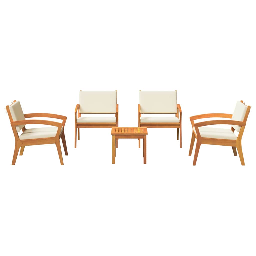 Ensemble bistrot avec coussin 5 pcs Marron Polyester