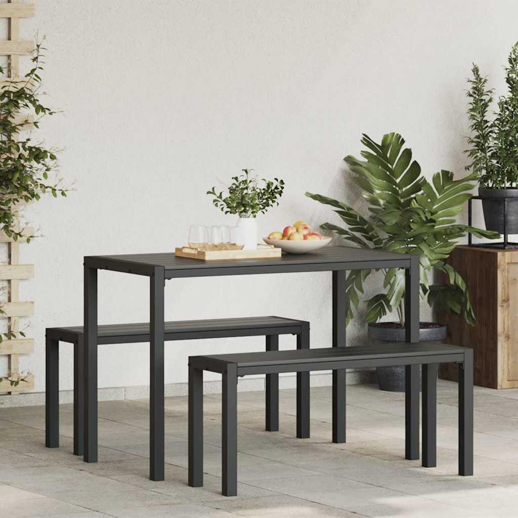 Ensemble de salle à manger pour jardin 3 pcs Anthracite Acier - XIOS