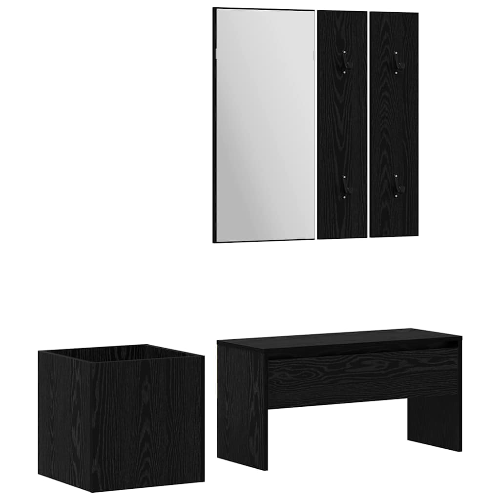 Ensemble de meubles d'entrée 5 pcs Chêne noir et argent - XIOS