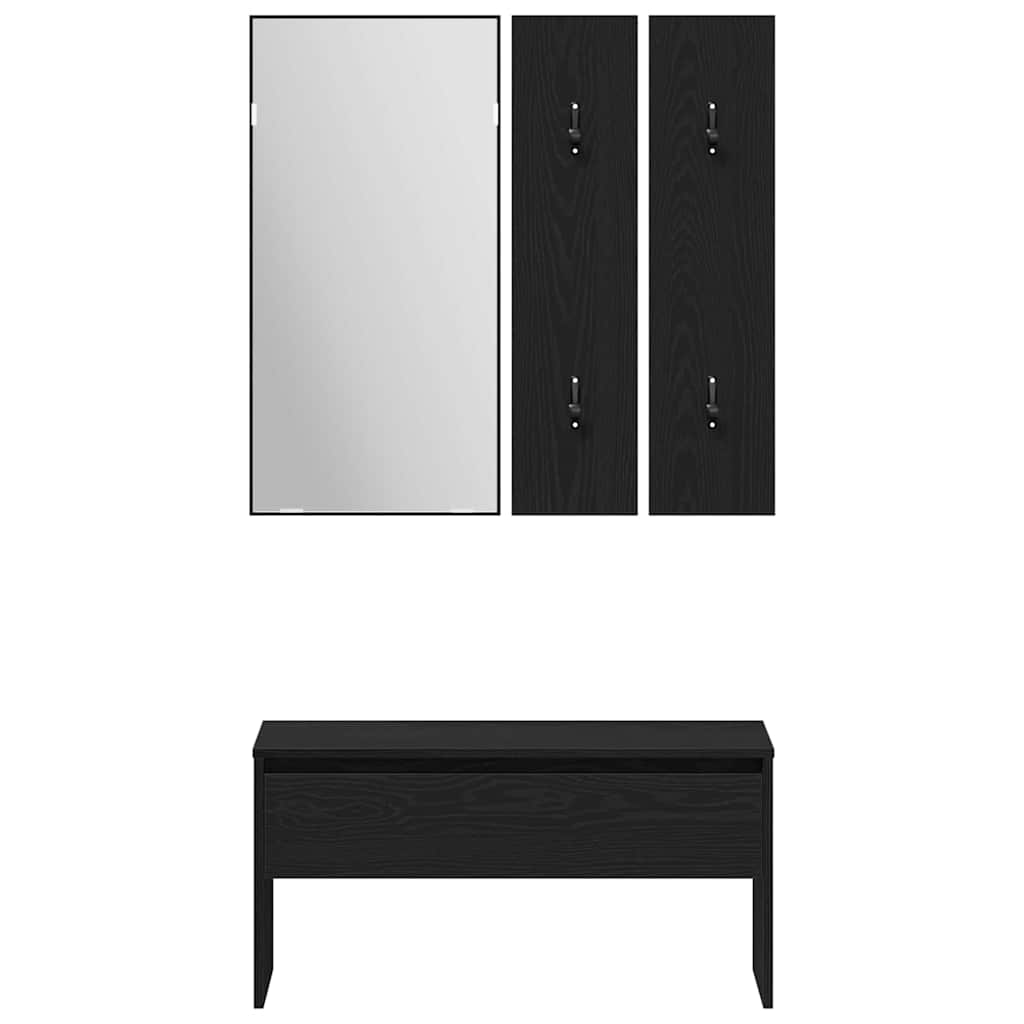 Ensemble de meubles d'entrée 5 pcs Chêne noir et argent - XIOS