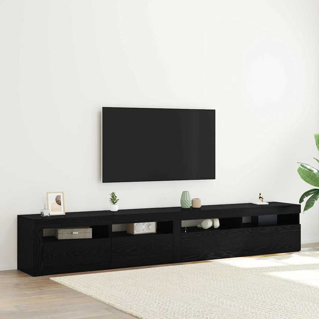 Meuble TV 2 pcs Chêne noir 240 x 35 x 40 cm Bois d'ingénierie - XIOS