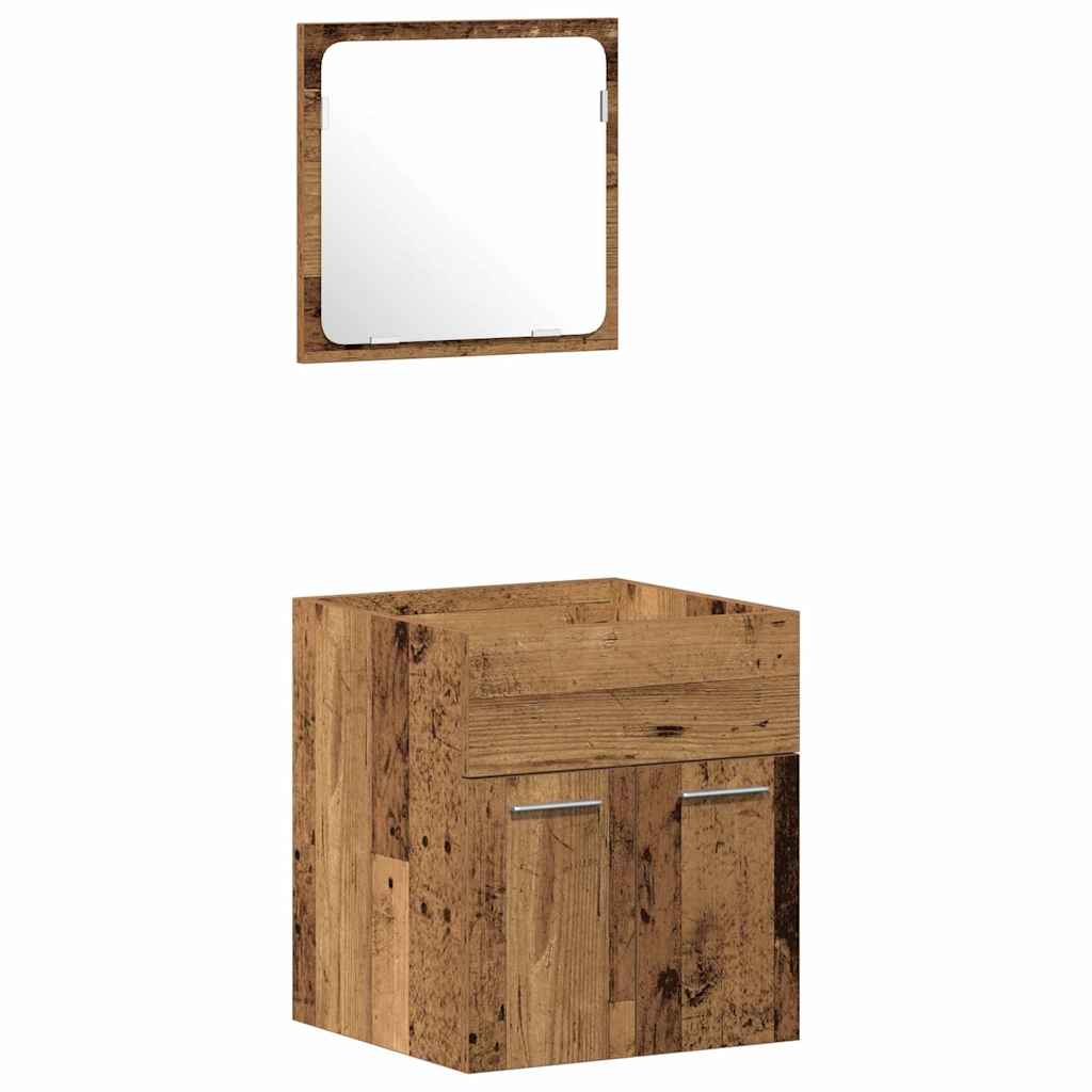 Ensemble de mobilier de salle de bain 4 pc Bois Ancien