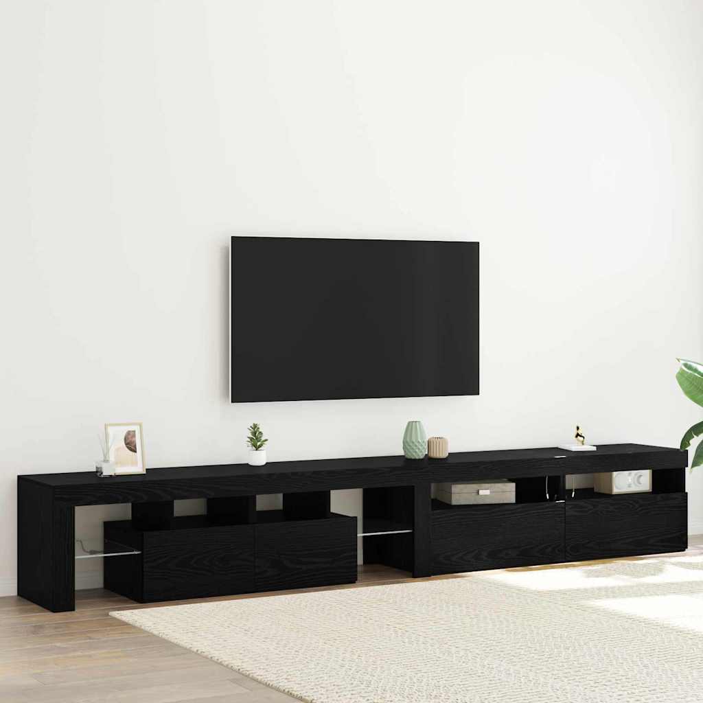 Meuble TV 3 pcs Chêne noir 260 x 37 x 40 cm Bois d'ingénierie