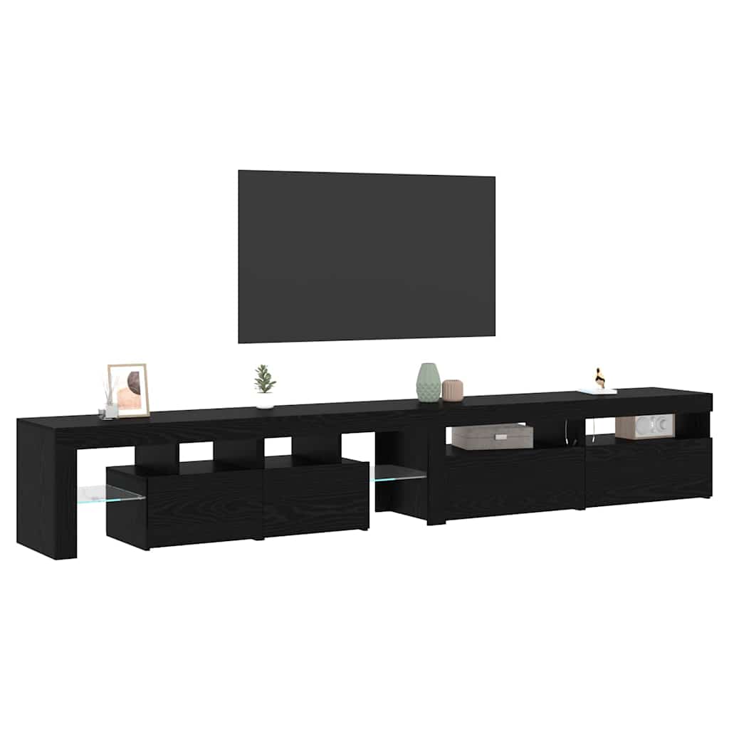 Meuble TV 3 pcs Chêne noir 260 x 37 x 40 cm Bois d'ingénierie