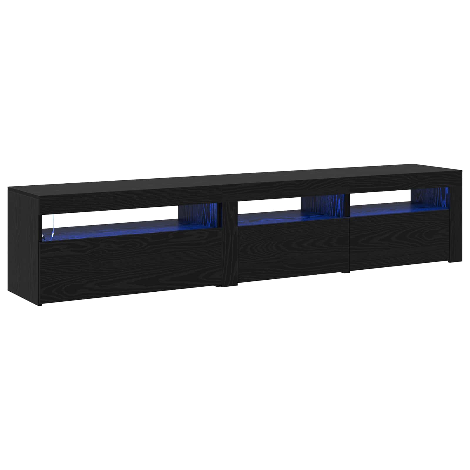 Meuble TV 2 pcs Chêne noir 195 x 35 x 40 cm Bois d'ingénierie - XIOS
