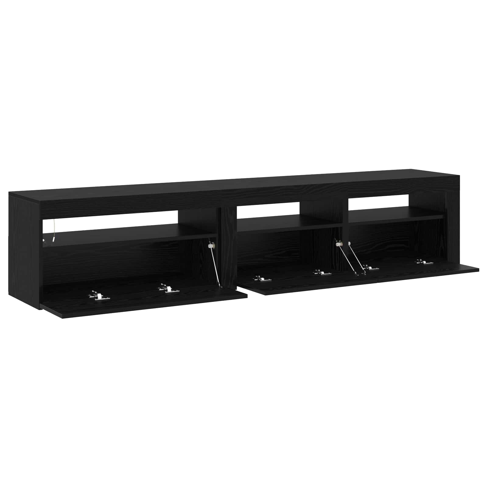 Meuble TV 2 pc Chêne noir Bois d'ingénierie
