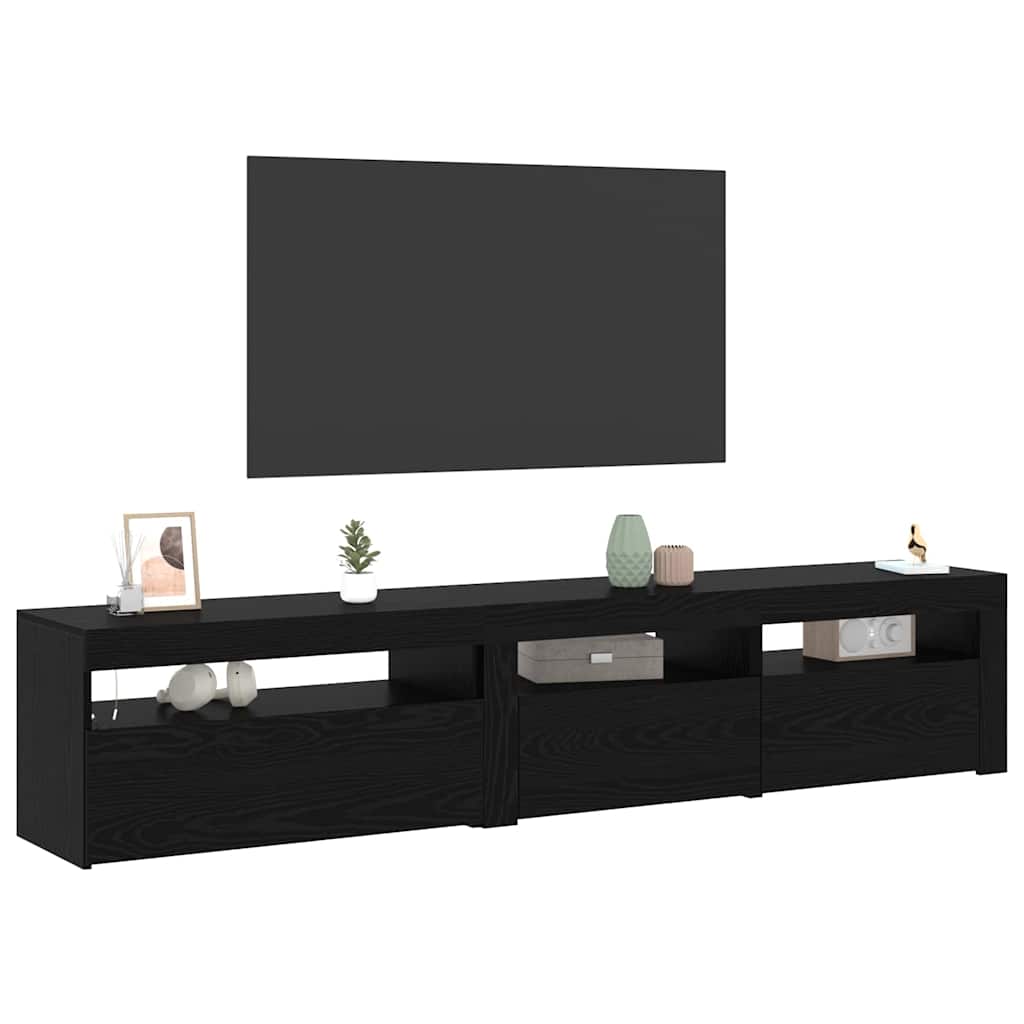 Meuble TV 2 pcs Chêne noir 195 x 35 x 40 cm Bois d'ingénierie - XIOS