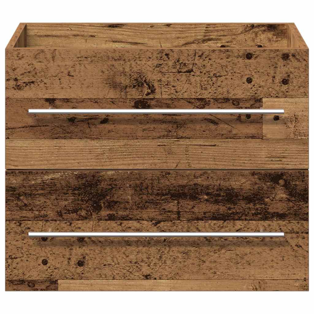 Meuble de Lavabo de Salle de Bain 2 pc Bois Ancien - XIOS