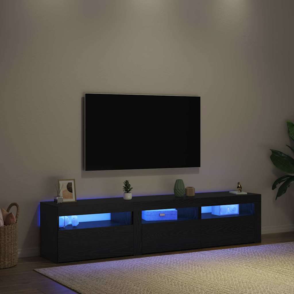 Meuble TV 2 pcs Chêne noir 180 x 35 x 40 cm Bois d'ingénierie - XIOS