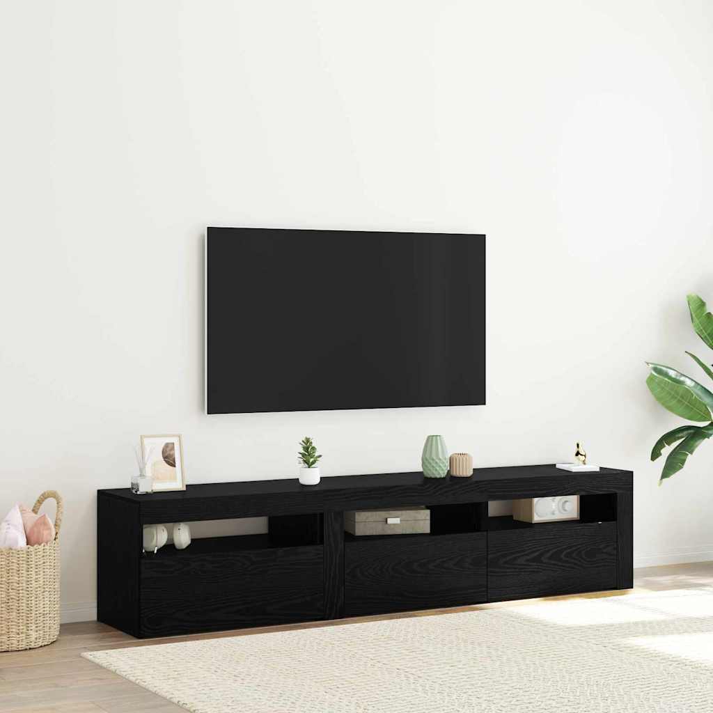 Meuble TV 2 pcs Chêne noir 180 x 35 x 40 cm Bois d'ingénierie - XIOS