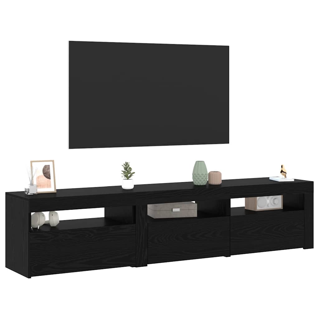 Meuble TV 2 pcs Chêne noir 180 x 35 x 40 cm Bois d'ingénierie - XIOS