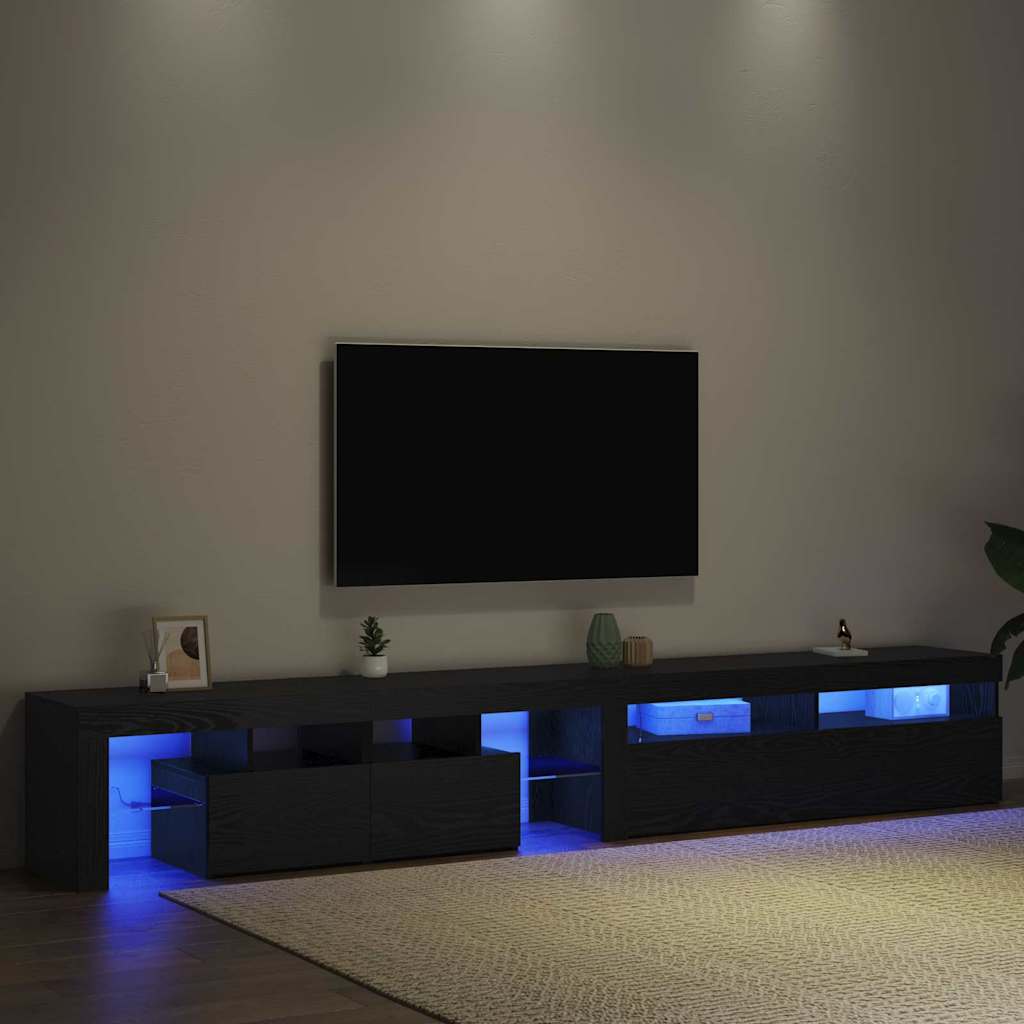 Meuble TV 2 pcs Chêne noir 260 x 37 x 40 cm Bois d'ingénierie