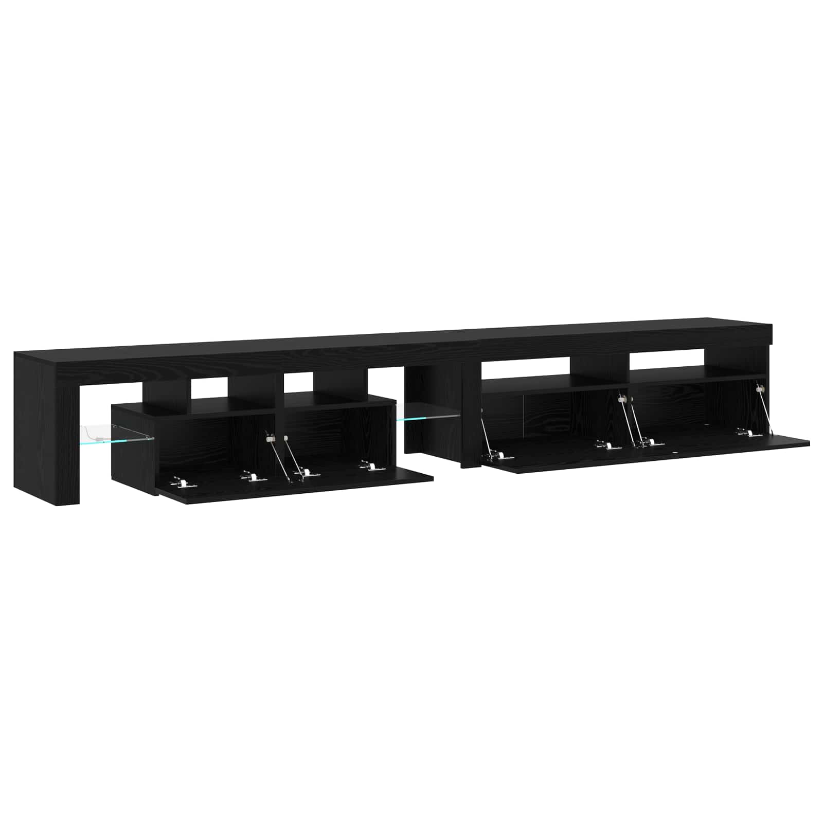 Meuble TV 2 pcs Chêne noir 260 x 37 x 40 cm Bois d'ingénierie