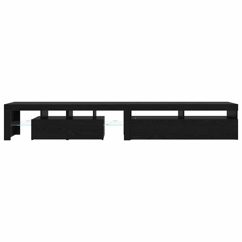 Meuble TV 2 pcs Chêne noir 260 x 37 x 40 cm Bois d'ingénierie