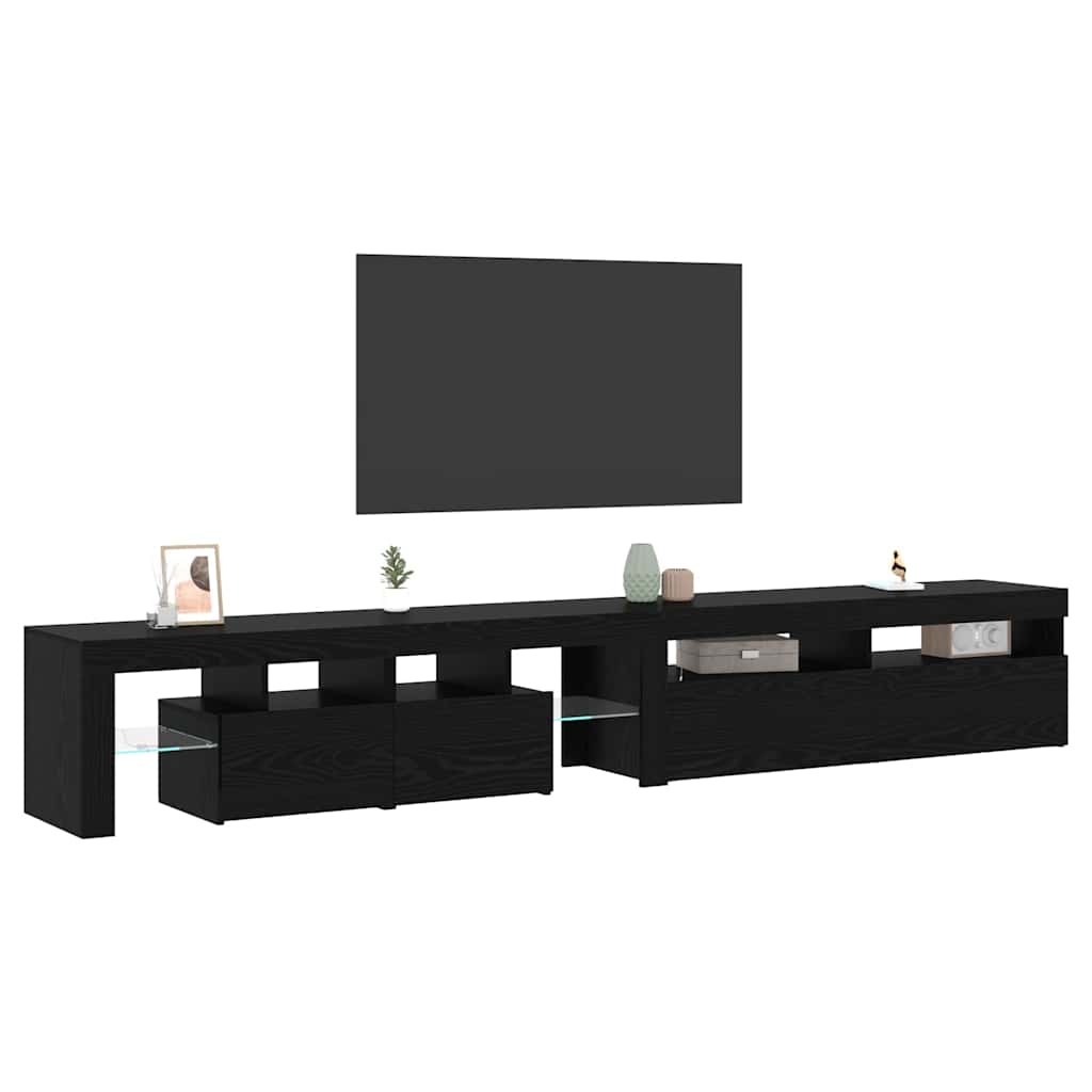 Meuble TV 2 pcs Chêne noir 260 x 37 x 40 cm Bois d'ingénierie