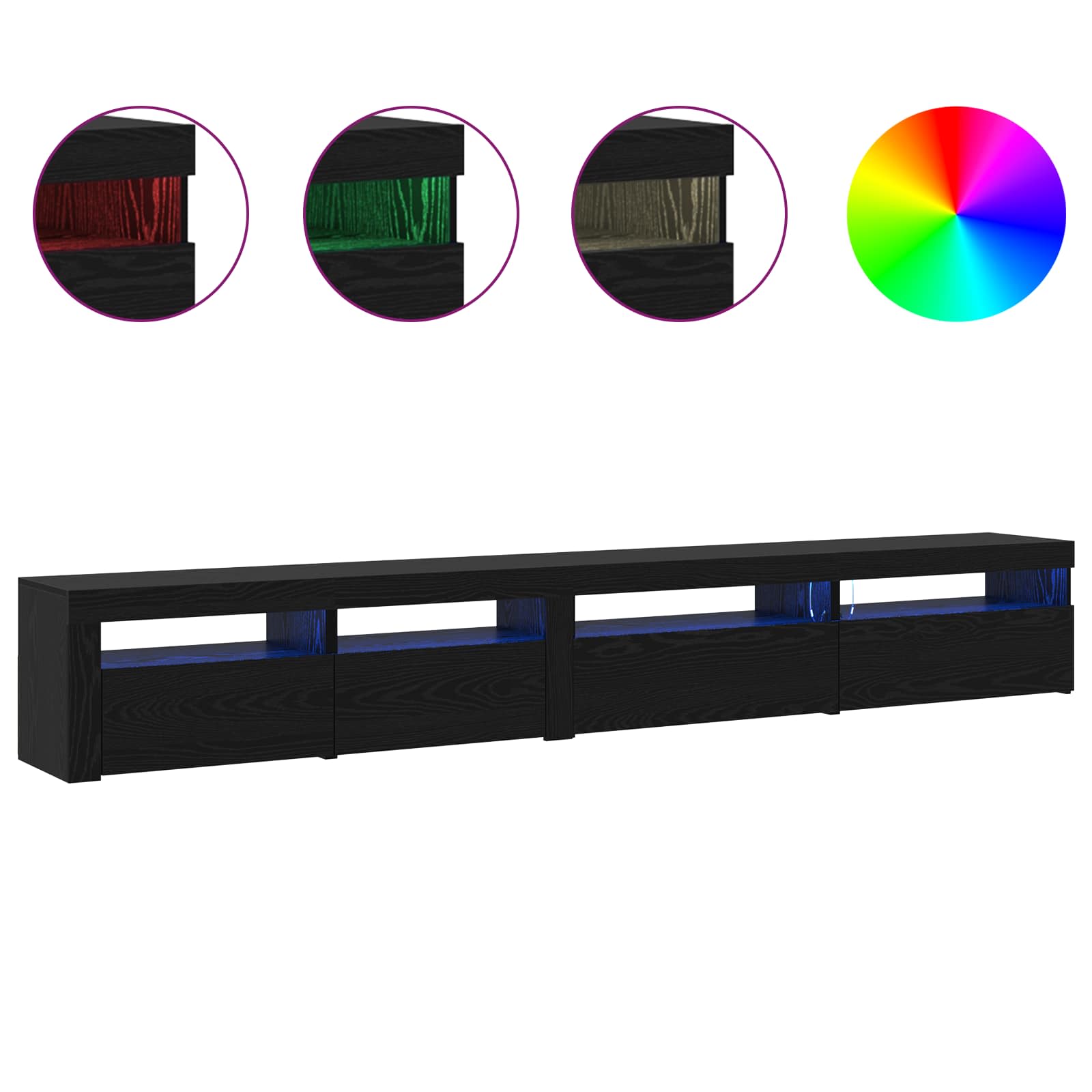 Ensemble meuble TV 3 pcs Chêne noir 270 x 35 x 40 cm - XIOS