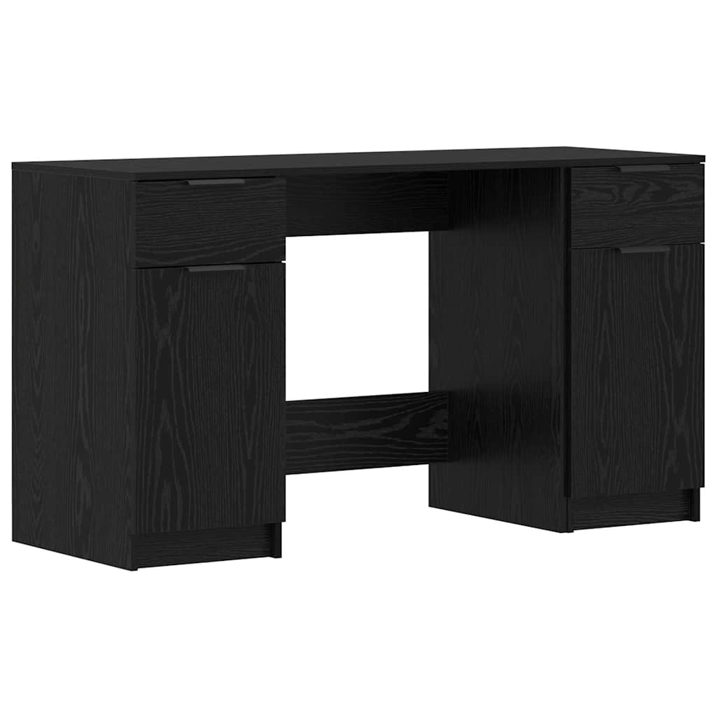 Bureau avec porte Chêne noir 133 x 50 x 75 cm Bois d'ingénierie - XIOS