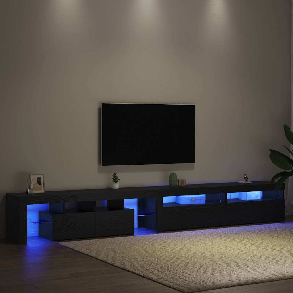 Meuble TV 3 pcs Chêne noir 290 x 36,5 x 40 cm Bois d'ingénierie