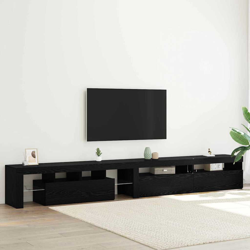 Meuble TV 3 pcs Chêne noir 290 x 36,5 x 40 cm Bois d'ingénierie