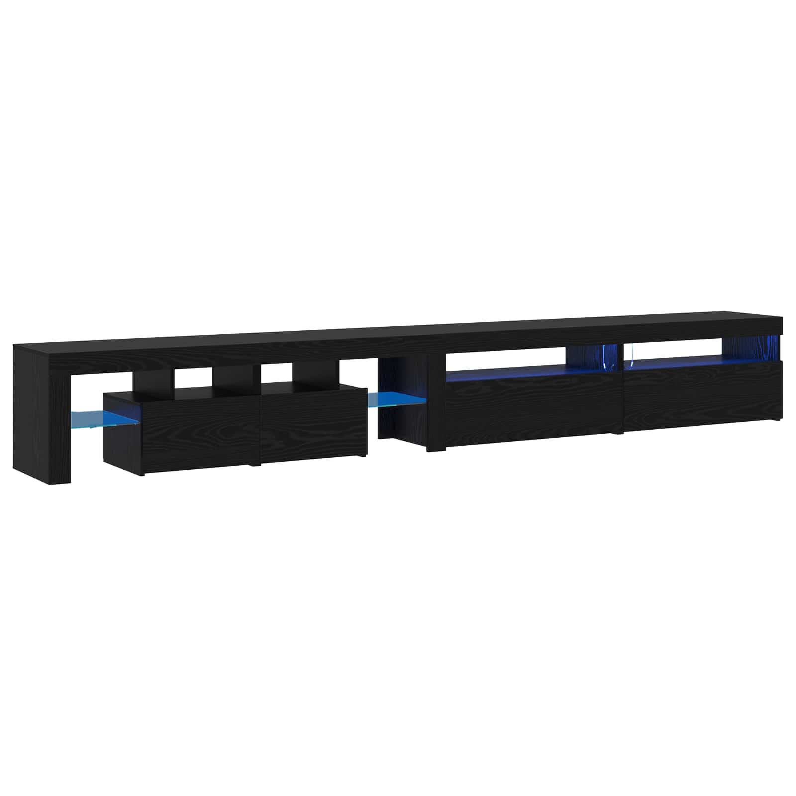 Meuble TV 3 pcs Chêne noir 290 x 36,5 x 40 cm Bois d'ingénierie