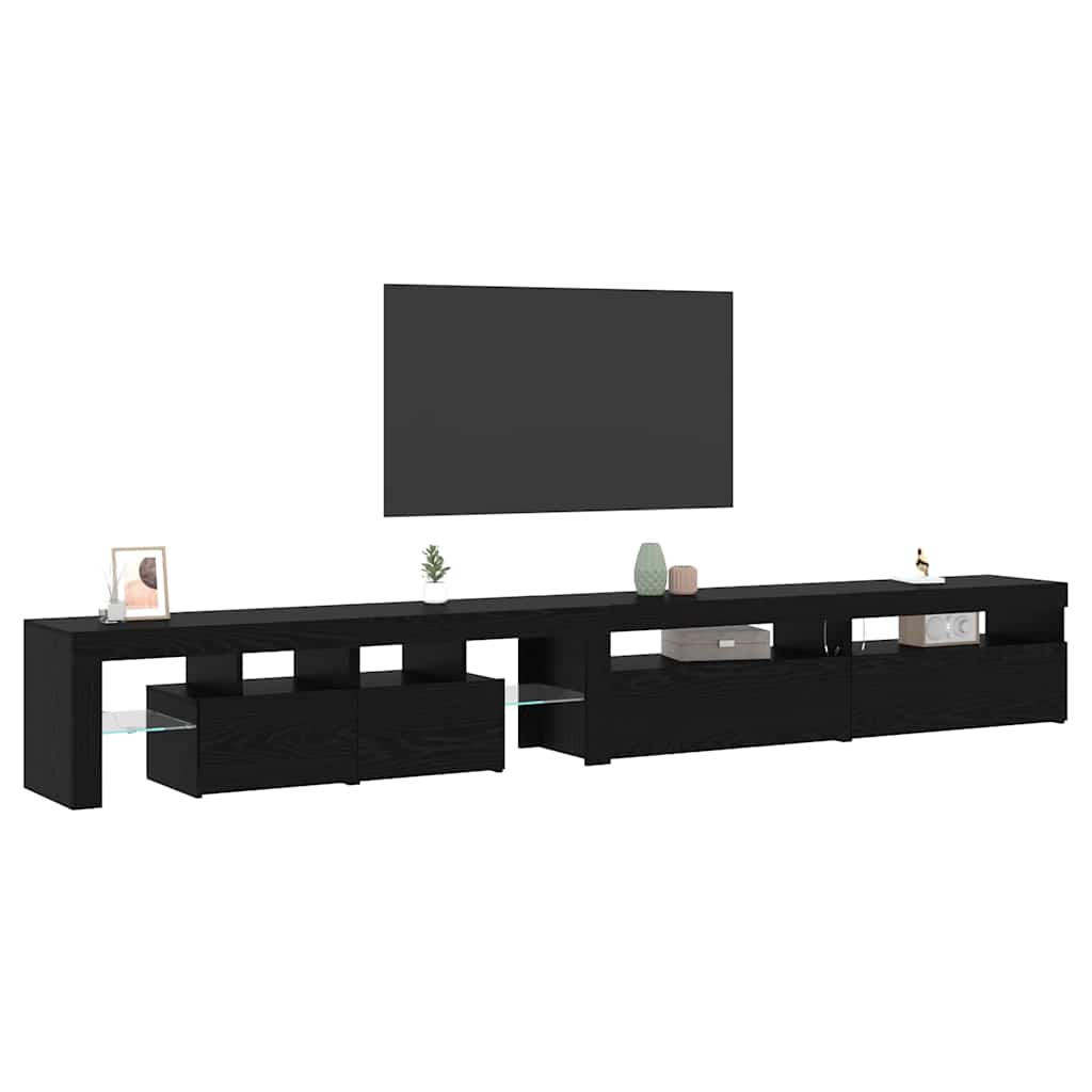 Meuble TV 3 pcs Chêne noir 290 x 36,5 x 40 cm Bois d'ingénierie