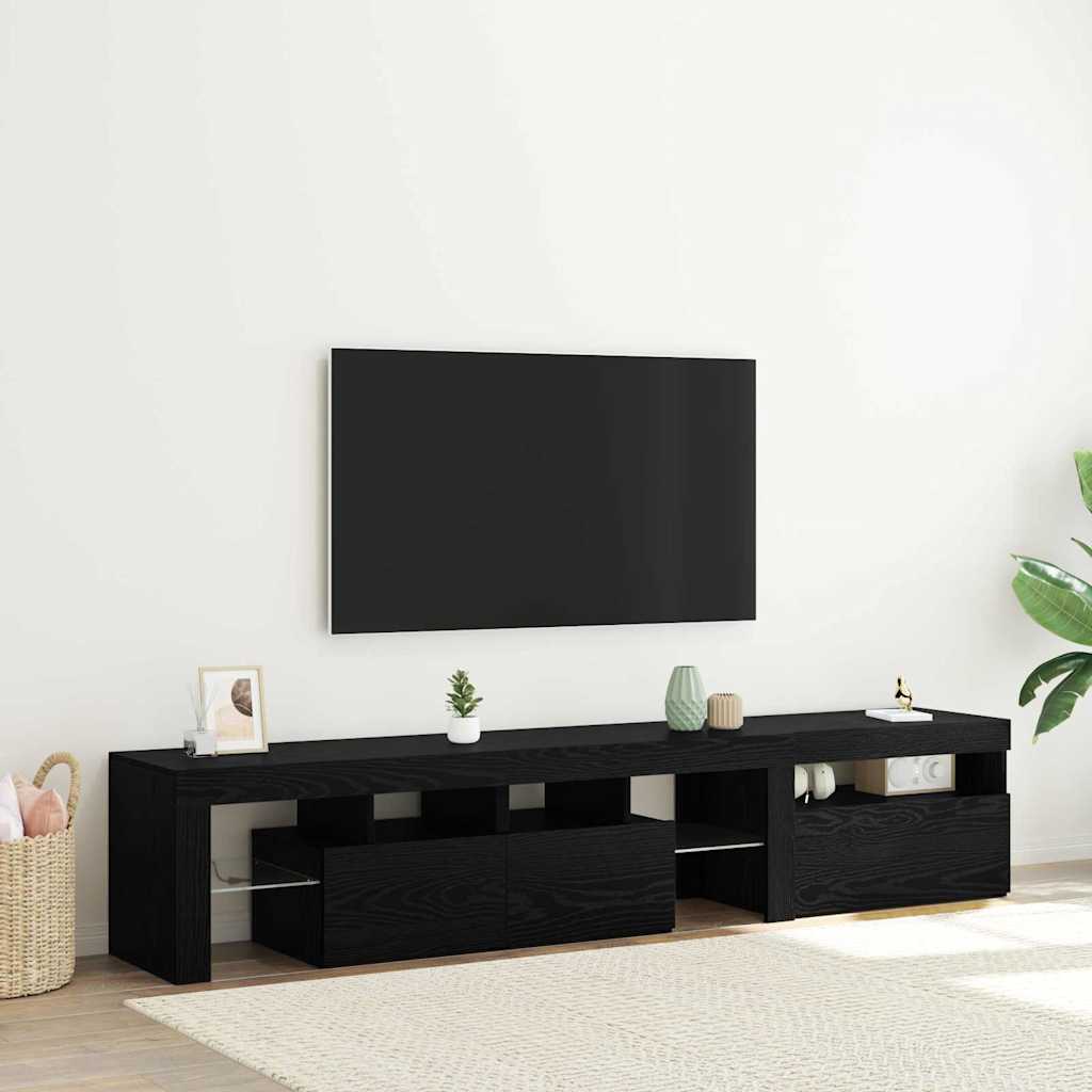 Meubles TV avec Lumières LED 2 pcs Chêne noir Large - XIOS