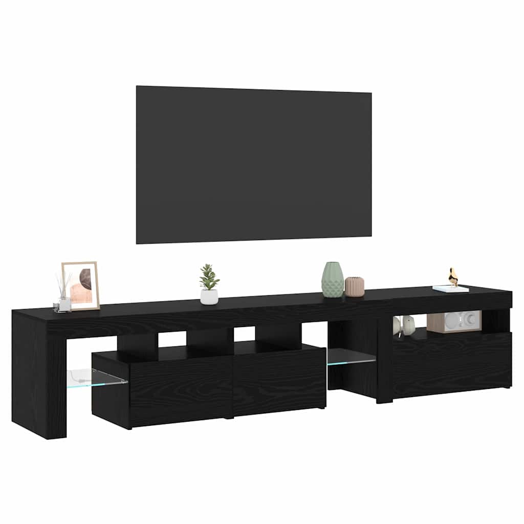 Meubles TV avec Lumières LED 2 pcs Chêne noir Large - XIOS
