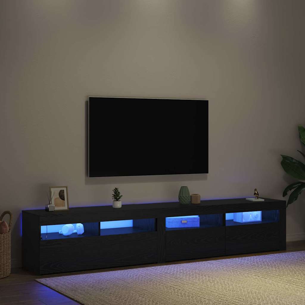 Meuble TV 2 pcs Chêne noir 210 x 35 x 40 cm Bois d'ingénierie - XIOS