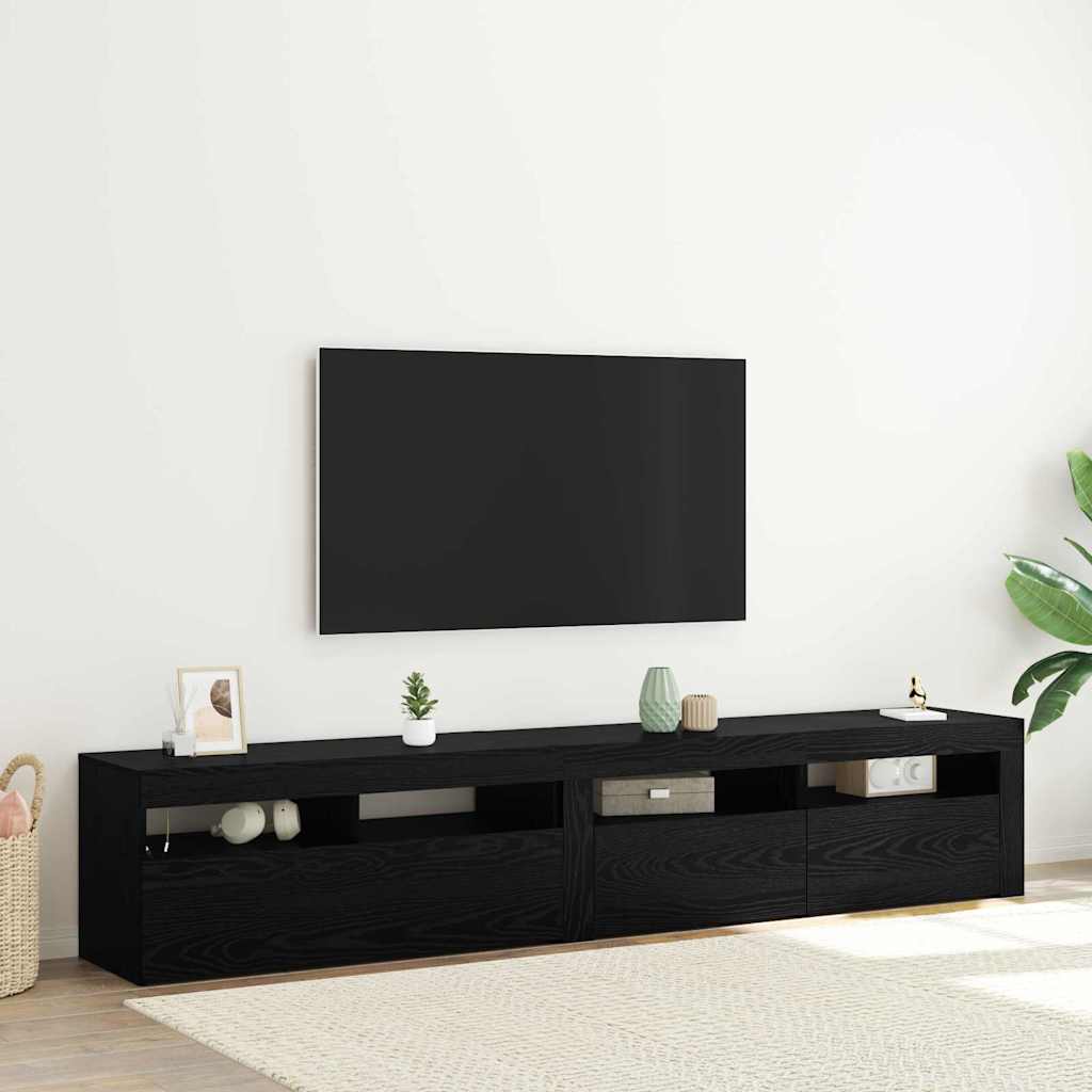 Meuble TV 2 pcs Chêne noir 210 x 35 x 40 cm Bois d'ingénierie - XIOS