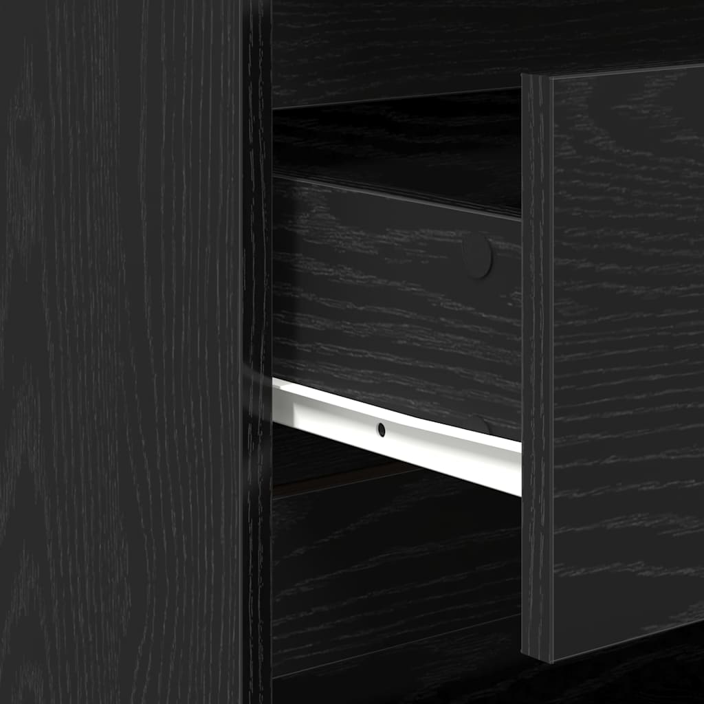 Buffet 2 pc Noir 70 x 41 x 75 cm Bois d'ingénierie