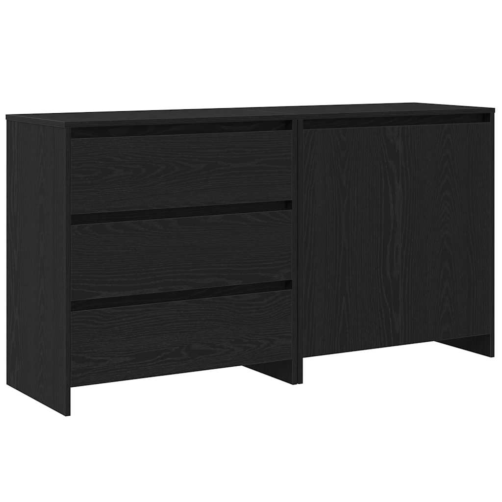 Buffet avec tiroir 2 pcs Noir 70 x 41 x 75 cm Bois d'ingénierie - XIOS