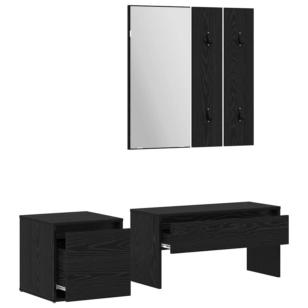 Ensemble de meubles d'entrée 3 pcs Chêne noir 80 x 31 x 40 cm - XIOS