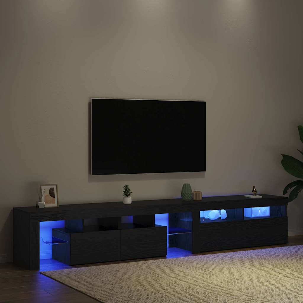 Meuble TV 2 pcs Chêne noir 230 x 36,5 x 40 cm Bois d'ingénierie