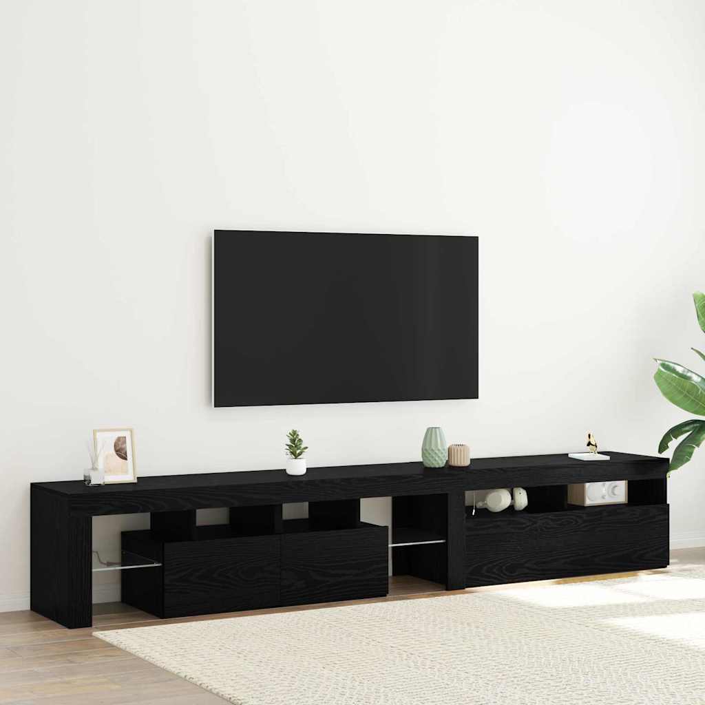 Meuble TV 2 pcs Chêne noir 230 x 36,5 x 40 cm Bois d'ingénierie