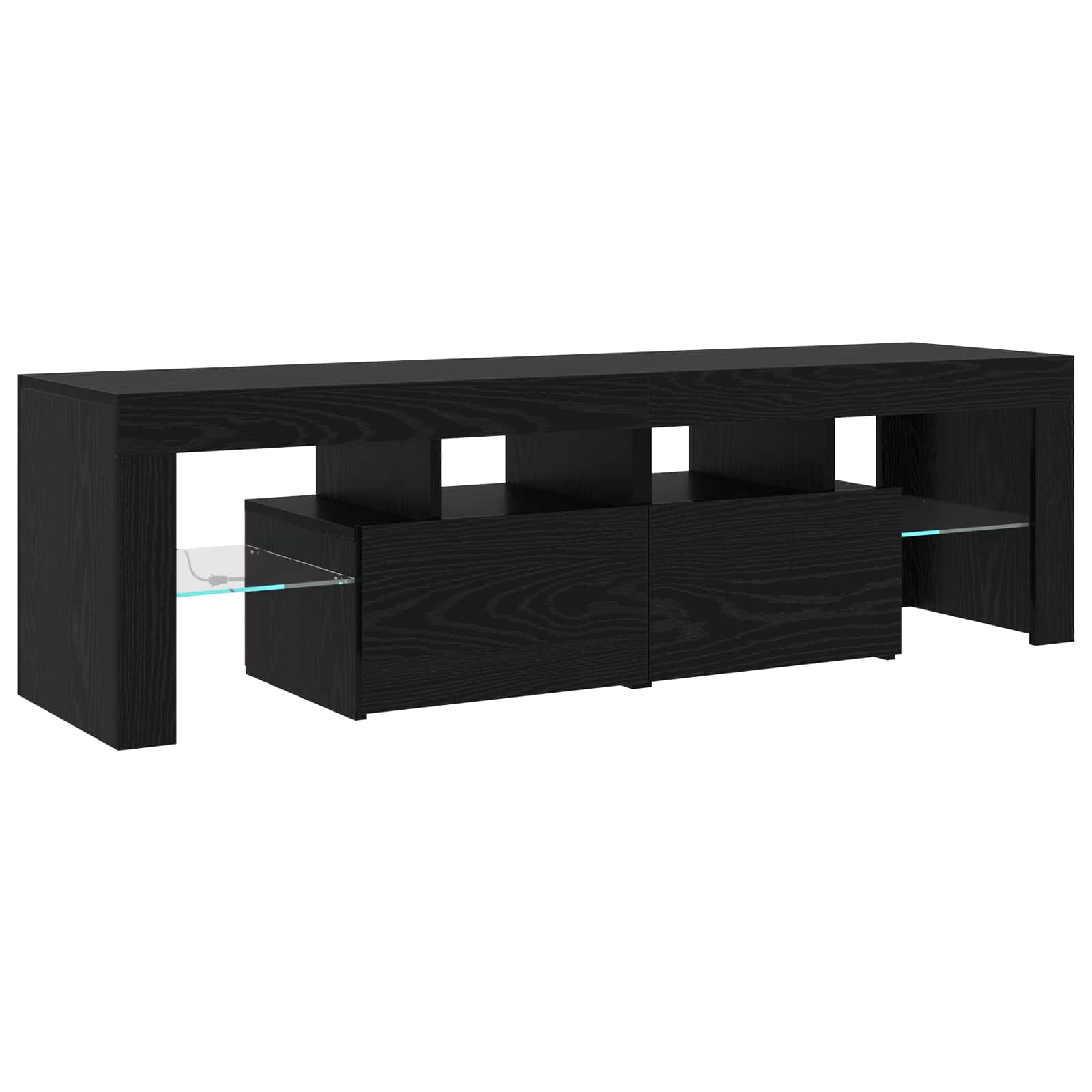 Meuble TV 2 pcs Chêne noir 230 x 36,5 x 40 cm Bois d'ingénierie