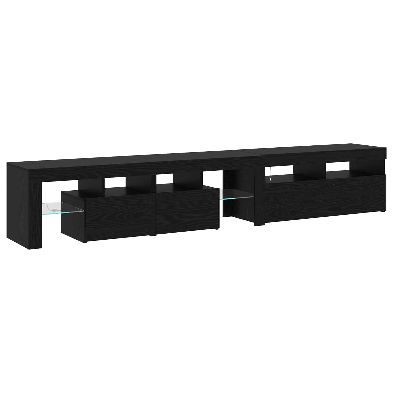 Meuble TV 2 pcs Chêne noir 230 x 36,5 x 40 cm Bois d'ingénierie