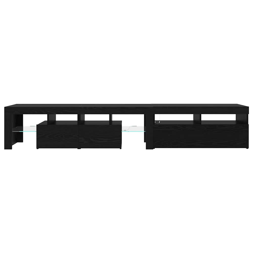 Meuble TV 2 pcs Chêne noir 230 x 36,5 x 40 cm Bois d'ingénierie